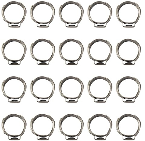 ELCAN 30 Colliers de serrage professionnels à une oreille en acier inoxydable 304 pour durites ou tuyaux de 12,8 à 15,3 mm. Serrage à 360º. Utilisé tous types de gaz et liquides avec ou sans pression