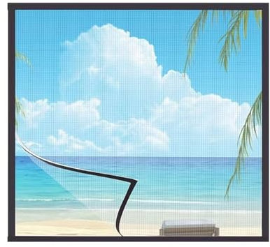 Mosquito nets for Windows, 125 x 160 cm, Mosquito net, roof Window, Fly Screen, Mosquito nets for Doors, no Drilling Required for Outside Windows, Black