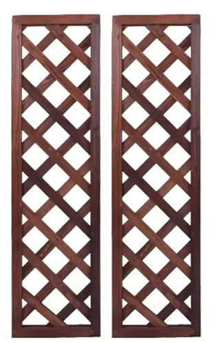 Écran de Panneau de Clôture D'intimité en Treillis de Jardin en Bois, Support Végétal pour Vignes et Plantes Grimpantes, Fleurs et Légumes, Lot de 2,11.8x47.2