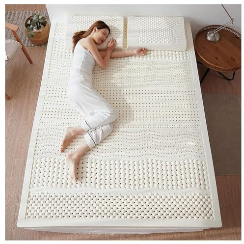BIRJXVTO Latexmatratze,7 Zonen Support - Natural Latex Soft Matratze Topper für Linderung Druck, weiche und atmungsaktive,10cm,100x190cm