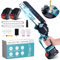 Kettensäge, 8 Zoll Mini Kettensäge Mit Akku, 1100W Bürstenloser Akku Kettensäge Mit 2x2.0AH Batterien, 2 Kette, Kettengeschwindigket 0-28M/S Elektrische Kettensäge für präzises Schneiden von Ästen