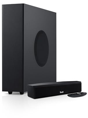 Teufel CINEBAR ONE+ 2.1 Soundsystem - Ultra-Kompakte Soundbar mit platzsparender Subwoofer, Dolby Audio, Bluetooth 5.0 aptX, Touch-Panel, Dynamore Ultra - schwarz