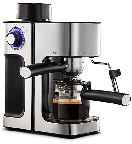 SaryEdge Machine à Expresso, Machine à Expresso Italienne Semi-Automatique à 5 Bars, Machine à café avec mousseur à Lait, pour Cappuccino, Macchiato, Americano, réservoir d'eau de 240 ML(