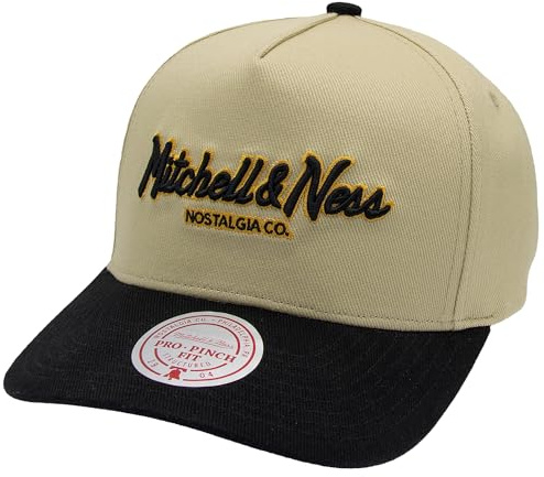 Mitchell & Ness Script Pro Crown Snapback, Khaki/Svart