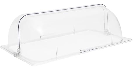 panfudongk Roll Top Abdeckung Klarer Deckel für 1/1 Chafing Dish Spritzguss Lebensmittelabdeckung für Restaurant Buffet Party 53.5x33x18 cm Staubdicht und Wasserdicht Ideal für Catering