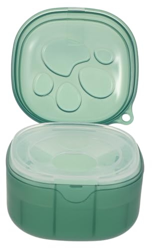 Schnulleraufbewahrungsbox Grün aus Kunststoff für Reisen und Outdoor | Pp Material, Auslaufsicherer Behälter, Transparente Ausführung mit Cartoon Design für Eltern