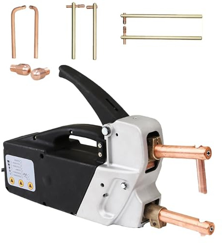 Soldadora por puntos eléctrica, máquina de soldadura por puntos de doble cara con brazos de electrodos reemplazables, presión ajustable, pistola de soldadura eléctrica monofásica