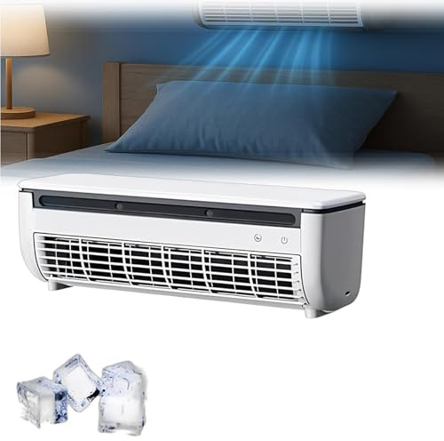 Climatiseur portable avec télécommande, mini refroidisseur d'air à chargement sans fil, refroidissement instantané en 10 secondes et 3 vitesses, ventilateur mural sans perçage pour cuisine et chambr