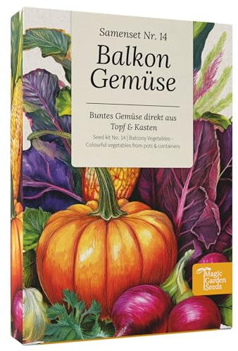 Magic Garden Seeds - Contenitore per verdure da balcone – 9 varietà per vaso, scatola e giardino urbano – coltivare verdure fresche su balcone e terrazza