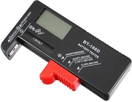 FONDOTIN Portable Digital Battery Tester for Aa Aaa and Button Cell Batteries Compact Lightweight Voltage Checker for Standard and Rechargeable Household Cells