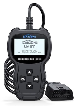 ICARZONE MA100 Valise Diagnostic Auto, OBD2 Scanner Voiture Multimarque pour Moteur, Lecteur de Code D'erreur, OBD2 Diagnostic Français, Compatible avec Tous Les Véhicules Protocoles OBDII