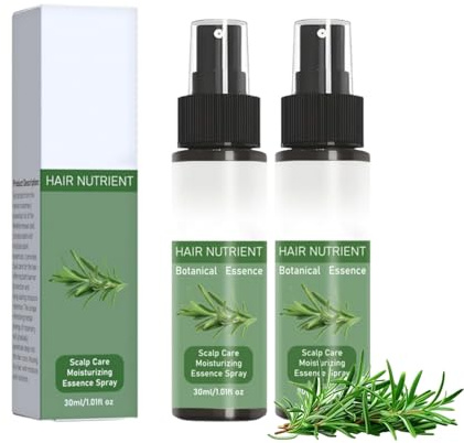 Rosemary Mint Hair Spray mit Bio-Rosmarin & Pfefferminzöl - Pflegendes Haarspray für Glänzendes & Geschmeidiges Haar, Volumen-Spray für Fülliges Haar, Für Alle Haartypen (60ml, 2pc)