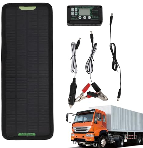 Caricabatteria Per Auto Solare - Pannello Solare Da 12,6 Pollici | Kit Di Alimentazione Per Auto Portatile | Caricabatterie A Risparmio Energetico Per Veicoli | Caricabatterie Impermeabili Da 12 V/24