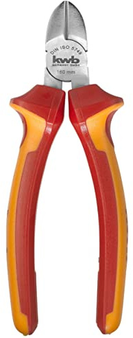 kwb VDE Seitenschneider/Draht-Zange 160 mm 393120, nach DIN ISO 5749, Schneidkanten induktiv gehärtet, VDE GS geprüft