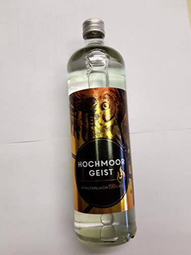 1 Flasche Hochmoorgeist Kräuterlikör a 700ml 56% Vol. brennt im Glas