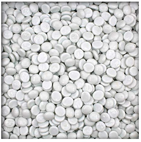 Kieskönig 500 g opake Glasnuggets Glassteine Muggelsteine Mosaiksteine 17-19 mm Weiss