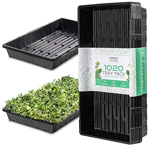 1020 - Vassoi di partenza per semi, riutilizzabili, in plastica, per microgreens e piantine, confezione da 5