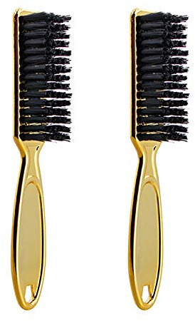 Cuasting Sfumatura Spazzola Pettine Forbici Pulizia Spazzola Barbiere Negozio Pelle Fade Vintage Olio, Testa Di Carving Spazzola Di Pulizia 2PC
