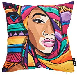 DONE Beidseitig Bedruckte Kissenhülle 65x65cm, Winnie kuschelig weich schönes Wohngefühl farbenfroh 100% Polyester
