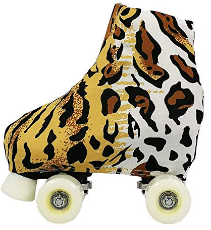 GISI Danza Copripattini in Lycra e Lurex per Pattinaggio - Tessuto Tigrato - Varie Taglie - 100% Made in Italy (S - Misura Pattini 34/36)