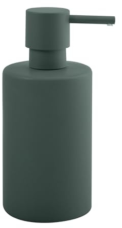 Spirella Seifenspender Tube | mit Edelstahlpumpe | Flüssigseifen-Spender | Porzellan | 300ml | Langliebig und Robust | matt Dunkelgrün, Green, Standard