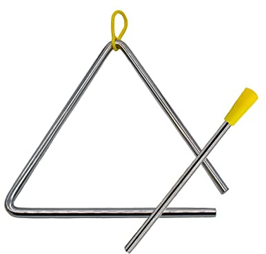 TRIXES 4-inch Musical Instrument Triangle – Play Alongside Percussion Instruments like the Drum, Bells, Xylophone, Maracas, Glockenspiel – Suitable for Adults, Kids and Toddlers - Childrens Toy Set