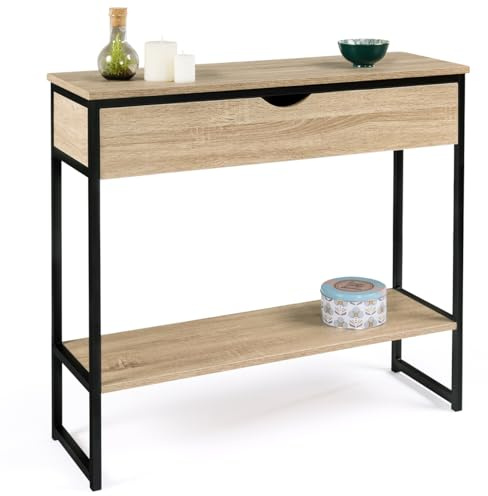IDMarket - Console 1 tiroir Detroit 1 étagère Design Industriel