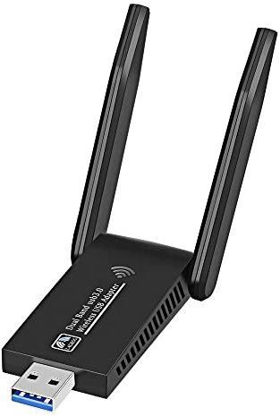 BYYLECL USB 3.0 Wi Fi Dongle, receptor de red inalámbrico USB 3.0, antena de banda dual sin conductor 5.8 Ghz 2.4 Ghz AC1300 Mbps adaptador WiFi, tarjeta de red inalámbrica para