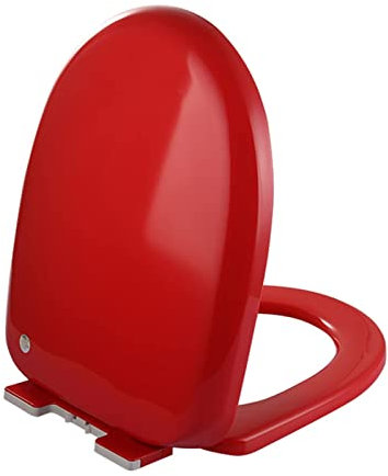 Giural Verdickter Toilettensitz, Toilettendeckel U-Typ, Schnellverschluss-Scharnier, Standard-Toilettensitz glatt und leicht zu reinigen, für die Dekoration des Badezimmers,Rot
