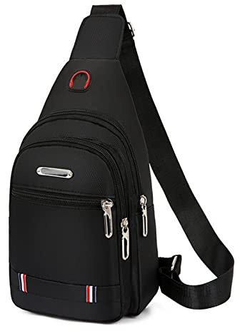 Dilwe Umhängetasche Herren, Brusttasche aus Oxford & Polyester, Leicht und Großes Fassungsvermögen für Business, Reise, Alltag