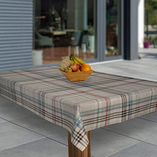 laro Wachstuch-Tischdecke Abwaschbar Garten-Tischdecke Wachstischdecke PVC Plastik-Tischdecken Eckig Meterware Wasserabweisend Abwischbar, Muster:Karriert Elegant, Größe:100x130
