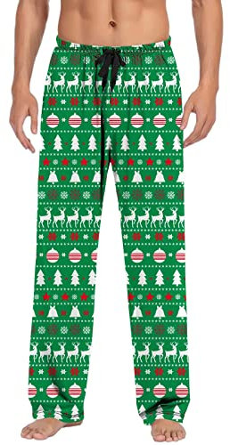 Generisch Lounge Bottoms with Pockets Men's Trousers Long Pyjama Bottoms Soft Sleep Pants Plaid Loungewear Men's Checked Trousers Casual Trousers Lounge Trousers for Men
