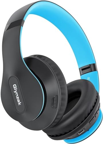 Glynzak Wireless Bluetooth Headphones Over Ear 65H Playtime HiFi Stereo Headset with Microphone and 6EQ Modes Foldable Bluetooth V5.3 Headphones for Travel Smartphone Computer Laptop