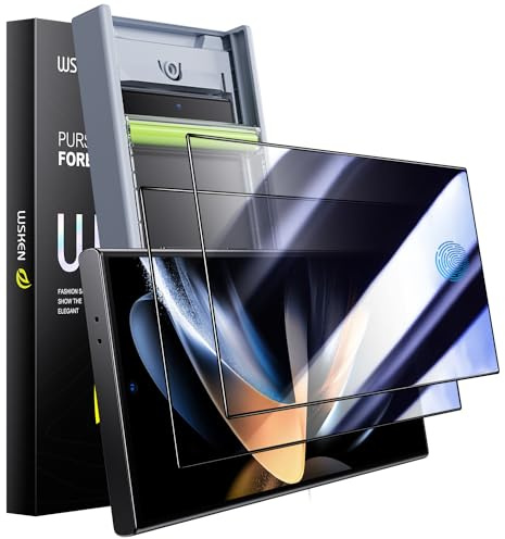 WSKEN für Samsung Galaxy S24 Ultra Schutzfolie Sichtschutz - [Er ist fast unsichtbar][Auto Dust Elimination] Full Screen 9H Privacy Militär-Hartglas Displayschutz,Anti Fingerabdruck,Bläschenfrei