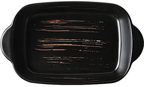 Lata for asar esmaltada, juego de bandejas for hornear, bandeja de cerámica for hornear, fuente for hornear de porcelana a prueba de horno, negro, 24 oz, 700 ml (color: azul, tamaño: 24 oz, 700 ml) (c