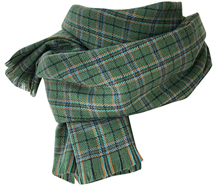SUNMME Kaschmir-Schal für Damen, groß, Kaschmir, kariert, Foulard, weiche, leichte Wolle, Pashmina-Schal, großer warmer Winterschal, elegante Designer-Stola (Grün TO)