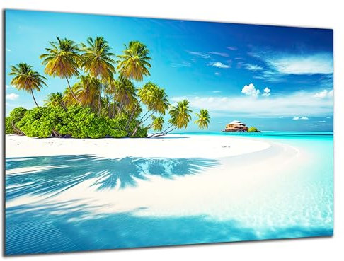 DARO Design - Wand-Bild 6mm HDF 40x30 cm Meer Tropen Insel Palmen - Wand-Deko Bilder Wohnzimmer