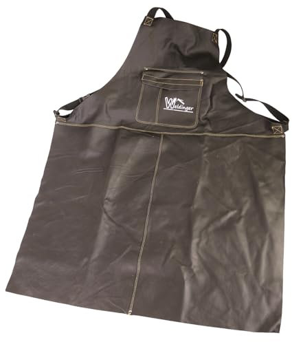 WELDINGER Schweißerschürze Premium schwarz Rindnarbenleder 98x80 cm