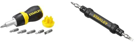 STANLEY 066358 Multi-Bit Stubby Screwdriver & 66-344M 4-in-1 Pocket Screwdriver, Pack of 1