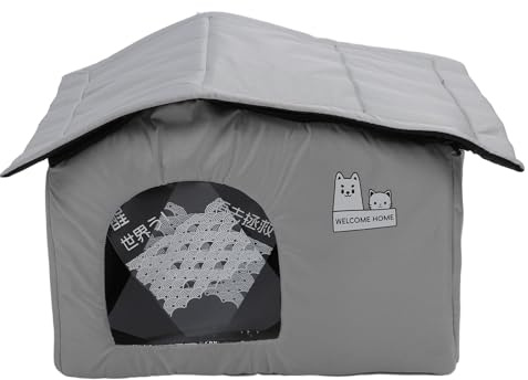 Asixxsix Katzenkühlhaus, Outdoor-Katzenhaus Im Sommer, Haustier-Kühlhaus mit Eisbeuteln, Langanhaltendes Kühlendes Hundehaus, Bissfestes Outdoor-Katzenzelt für (Mittlere Größe)