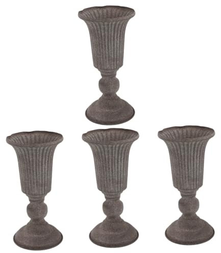 Kisangel Urnen Vase 4 Stück Blumentopf Urne Im Freien Trompetenblumenvase Vintage Blumentöpfe Hochzeitsdekoration Blumentöpfe Outdoor Blumenregal Für Draußen Blumenhalter Aus Eisen Bürovasendekoration
