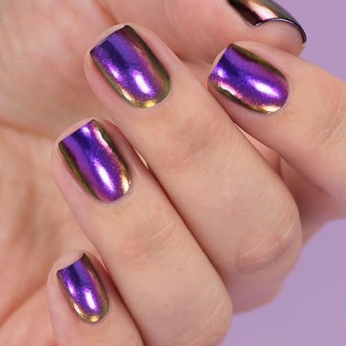 JMEOWIO Nagelfolie UV Härtend Lila Laser UV Gel Nail Strips Nagelsticker Nagelaufkleber Nail Art Dekoration Nageldesign Zubehör