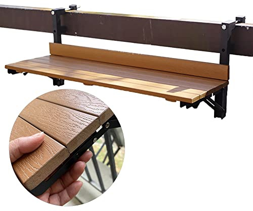 Table de bar de balcon pour balustrades, 80 x 26 cm/31,4 x 10,2 pouces, bar de balcon, table de balcon suspendue, table d'appoint pliante d'extérieur, tables de rail suspendues pour terrasse