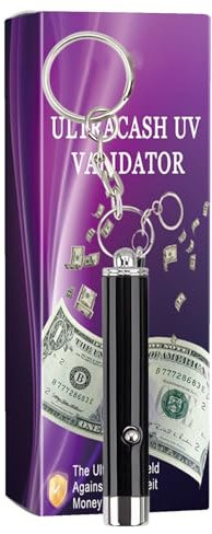 Generico Torcia A Luce Nera UV - Torcia Portachiavi A Luce Nera UV | Torce Portatili Con Rilevatore UV Portatile | Luce UV LED Per Anticontraffazione, Macchie Di Urina Di Cane/gatto