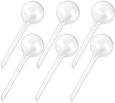 Plant Watering Globes, Self Watering Bulbs for Indoor & Outdoor Plants, Plastic Self-Watering Balls Automatic Water Irrigation Device (Clear, Large 6 Pack)