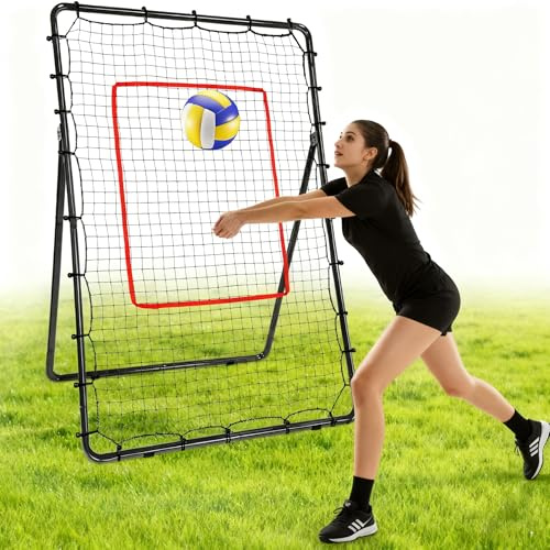 AKOZLIN Baseboll softboll volleyboll lacrosse studsar tillbaka nät 5 vinklar justerbart 15 × 10 cm med slagzon baseball studsar nät pitchback basebollbo med bärväska