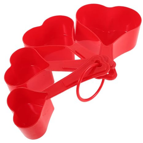 Warmhm Heart Measuring Spoon 4pcs Measuring Spoon Set Scoop Plastic Perfect for Cooking and Baking Random Color