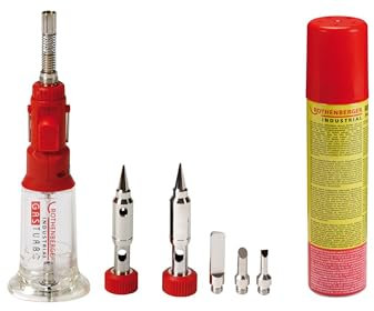 ROTHENBERGER Industrial Gaslötkolben Ro Pen inkl. Nachfüllgas 100 ml und Ersatzspitzen für verschiedene Lötarbeiten | Lötkolben| Brennkolben | Lötbrenner | Brandmalerei | 450 °C – 600 °C