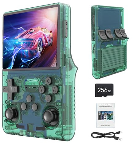 30000 in 1 Handheld Game Console, 3.5 inch Mini HD IPS Screen Retro Console, 3800mAh Large Capacity, Built-in 256G Card, Support HDMI and TV Output
