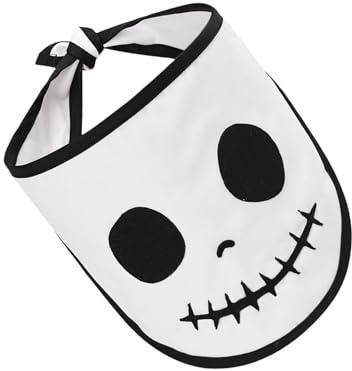 Hunde-Krawatte, Bandana, Totenkopf-Muster, Halloween-Zubehör, bequem, waschbar, Polyester, Haustier-Mode, Lätzchen, Schal, Party, Halloween, Hundehalstuch